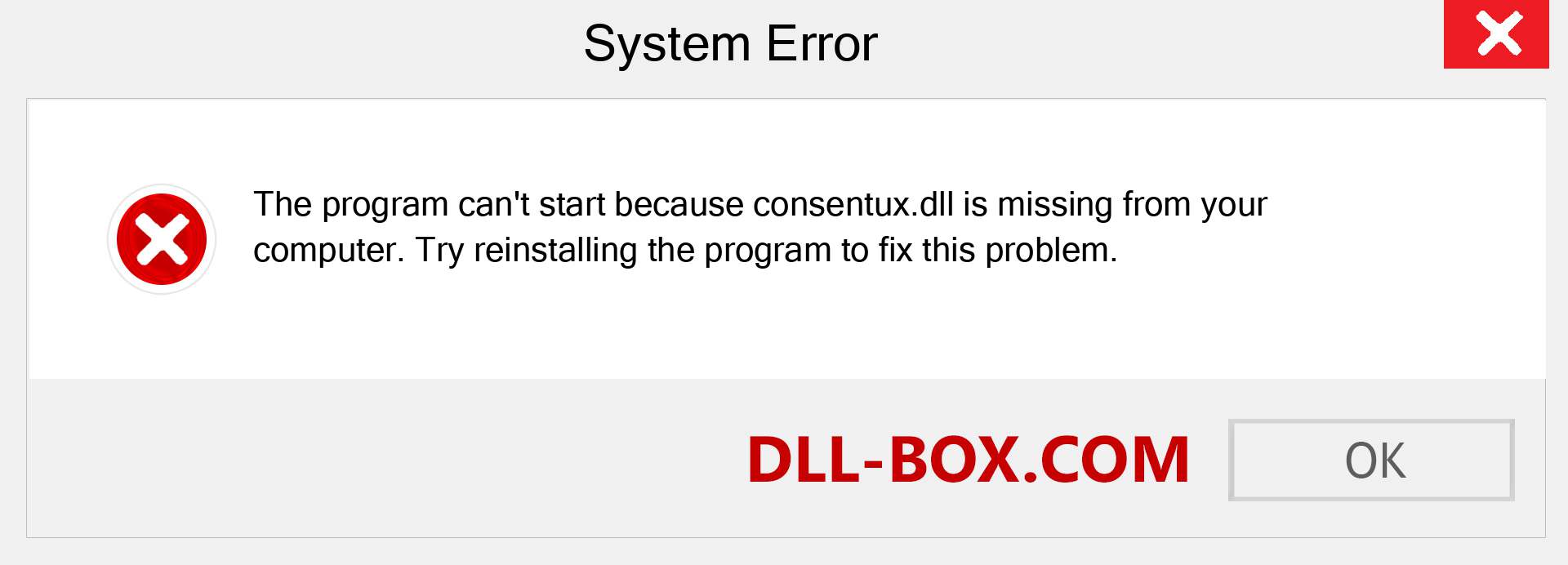  consentux.dll file is missing?. Download for Windows 7, 8, 10 - Fix  consentux dll Missing Error on Windows, photos, images