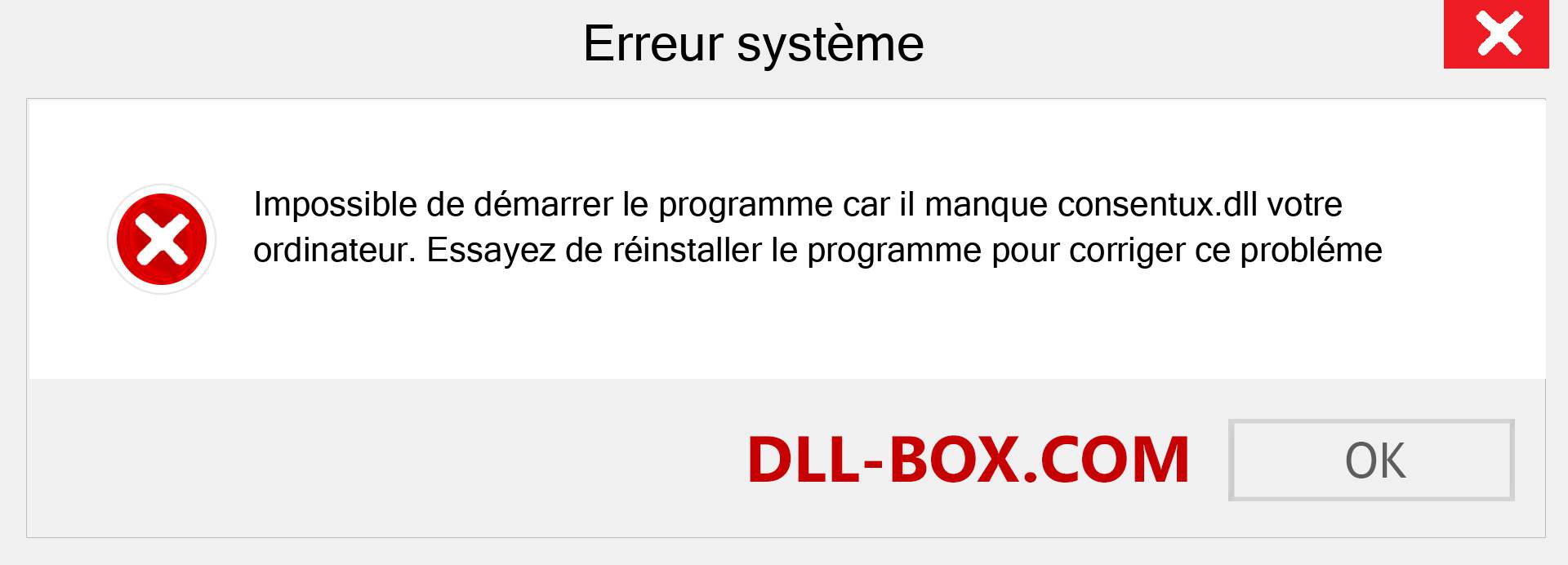 Le fichier consentux.dll est manquant ?. Télécharger pour Windows 7, 8, 10 - Correction de l'erreur manquante consentux dll sur Windows, photos, images